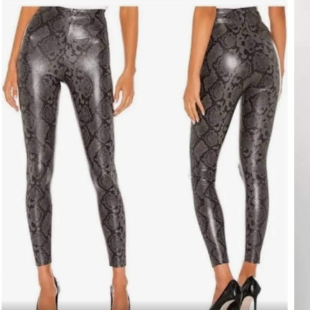 Faux Leather Animal Legging